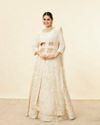 Daisy Cream Floral Embroidered Sequinned Bridal Lehenga